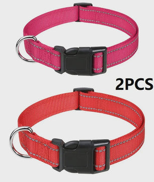 Verstelbare Halsband voor Honden en Puppies met Reflecterende Strepen - Veilig en Comfortabel