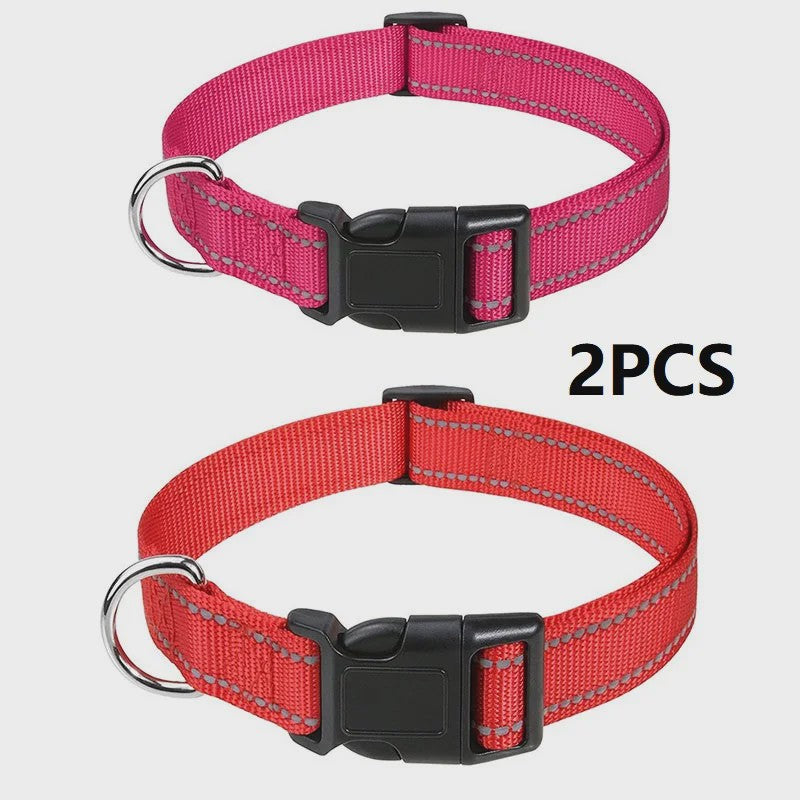 Verstelbare Halsband voor Honden en Puppies met Reflecterende Strepen - Veilig en Comfortabel