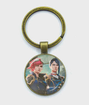 League of Legends Jinx Anime Glazen Hanger Sleutelhanger - Uniek Cadeau voor Fans