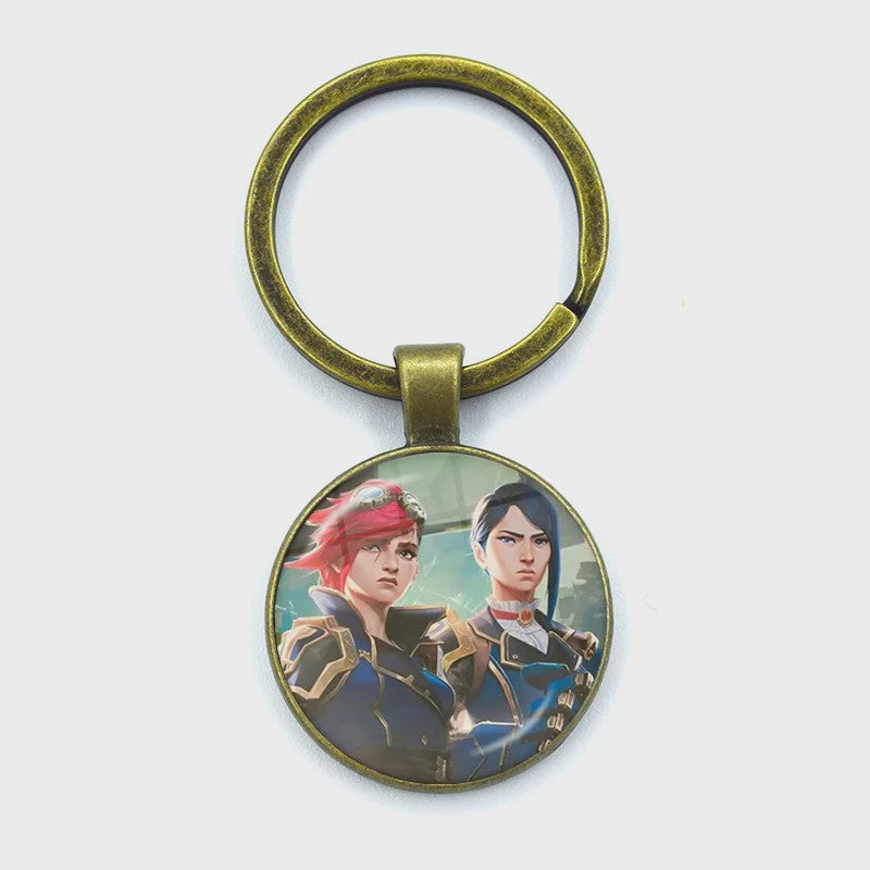 League of Legends Jinx Anime Glazen Hanger Sleutelhanger - Uniek Cadeau voor Fans