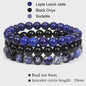 Set van 3 Natuursteen Armbanden: Rozenkwarts, Obsidiaan & Tijgeroog