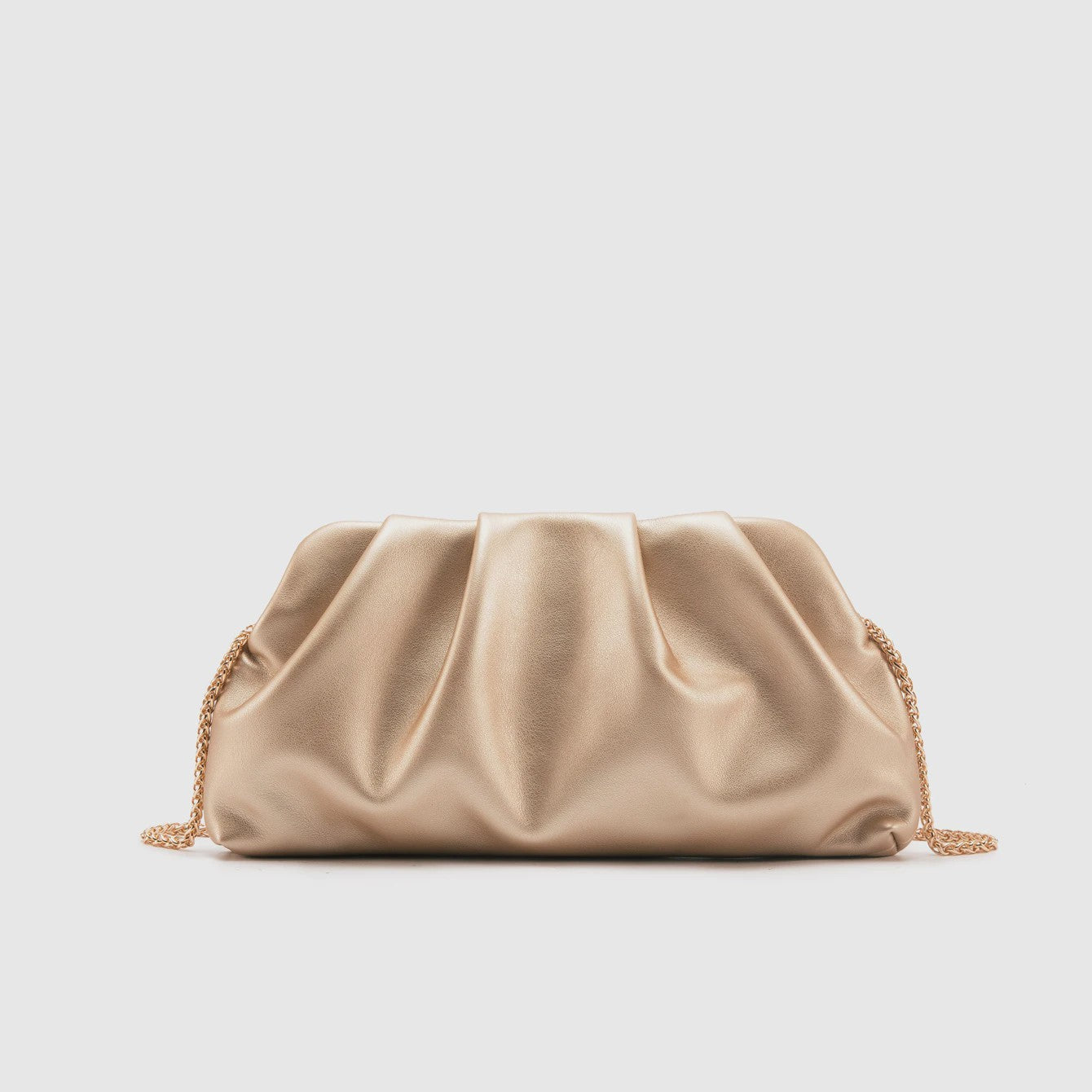 Luxe Plissé Avondtas met Gouden Ketting - Clutch & Schoudertas voor Feestelijke Gelegenheden