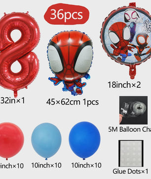 Superheld Folieballonnen Set: Spiderman, Batman, Iron Man & Captain America - Feestdecoratie
