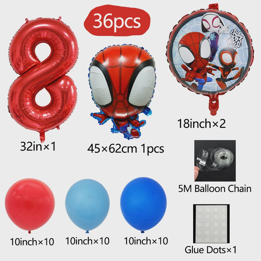 Superheld Folieballonnen Set: Spiderman, Batman, Iron Man & Captain America - Feestdecoratie