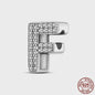 925 Sterling Zilver Letter Bedels A-Z met Zirkonia - Personaliseer je Armband