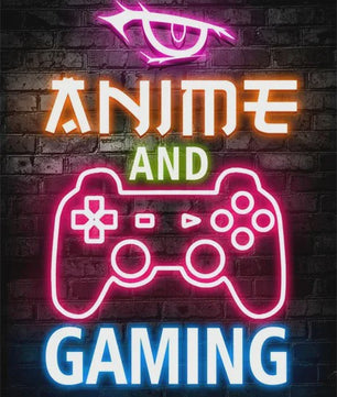 Gaming Neon Canvas Poster: Eat Sleep Game Repeat - Decoratie voor Gamer Kamer