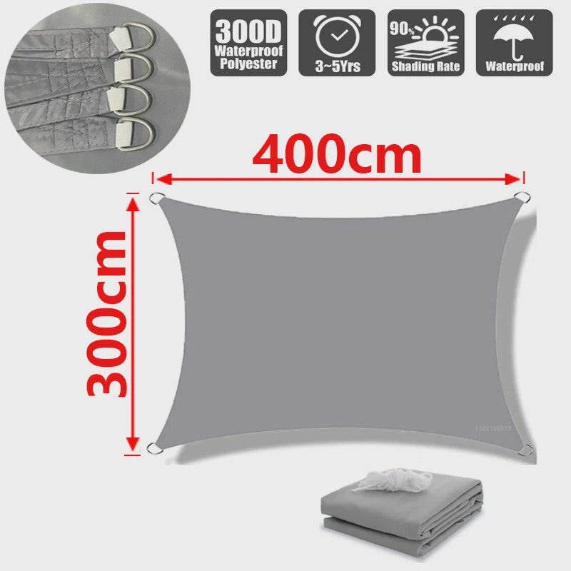 Waterdicht UV-bestendig Schaduwdoek 300D Polyester - Zonwering voor Tuin, Terras & Auto