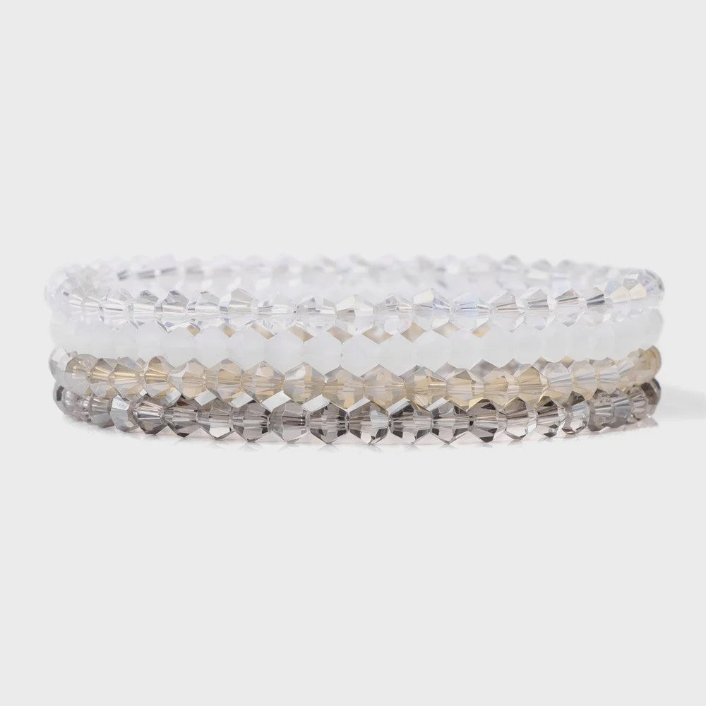 Set van 4 Kristallen Kralen Armbanden - Kleurrijk & Elegant