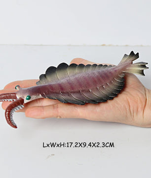 Educatieve Prehistorische Zeedieren Figuren Set: Baculite, Opabinia, Krab & Meer