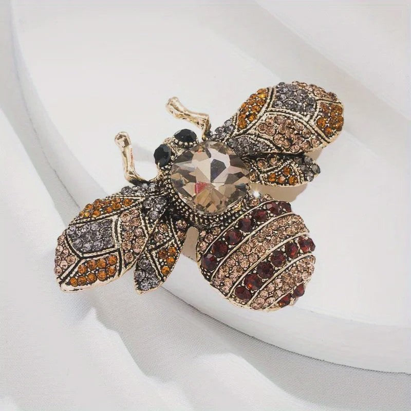 Luxe Bijen Broche met Kristallen - Vintage Baroque Stijl
