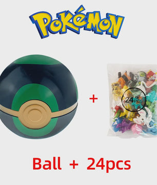 Set van 24 Pokemon Figuren - Diverse Stijlen, 2-3cm - Pikachu, Pokeball & Meer - Leuk Cadeau
