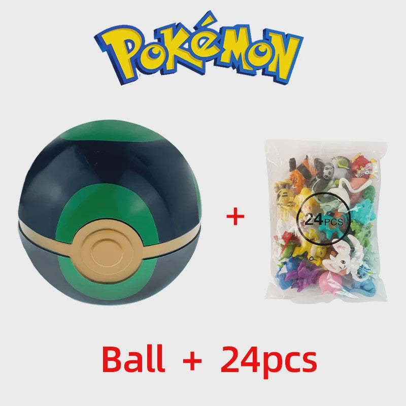 Set van 24 Pokemon Figuren - Diverse Stijlen, 2-3cm - Pikachu, Pokeball & Meer - Leuk Cadeau
