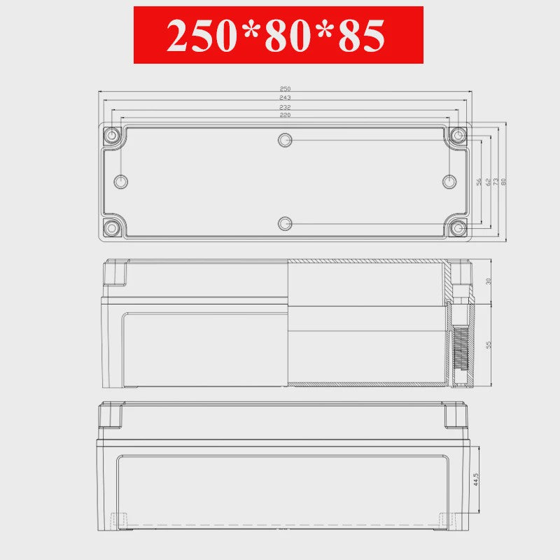 Waterproof Plastic Enclosure Box Electronic Electrical Project Box ABS Outdoor Junction Box Housing IP67 Project Instrument Case