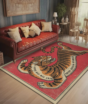 Bohemian Tibetaanse Tijger Vloerkleed - Antislip Decoratief Kleed voor Woonkamer & Slaapkamer