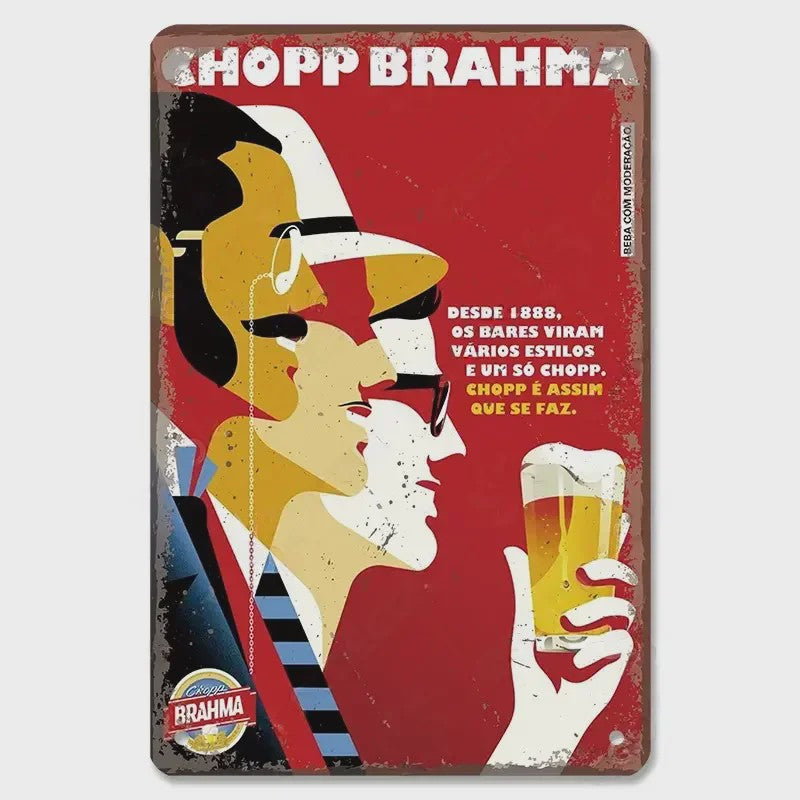 Retro Metal Bier Merk Poster - Decoratie voor Man Cave, Bar & Club