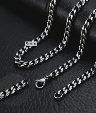 Klassieke Cuban Chain Ketting Heren Dames - Roestvrij Staal (3-11mm)