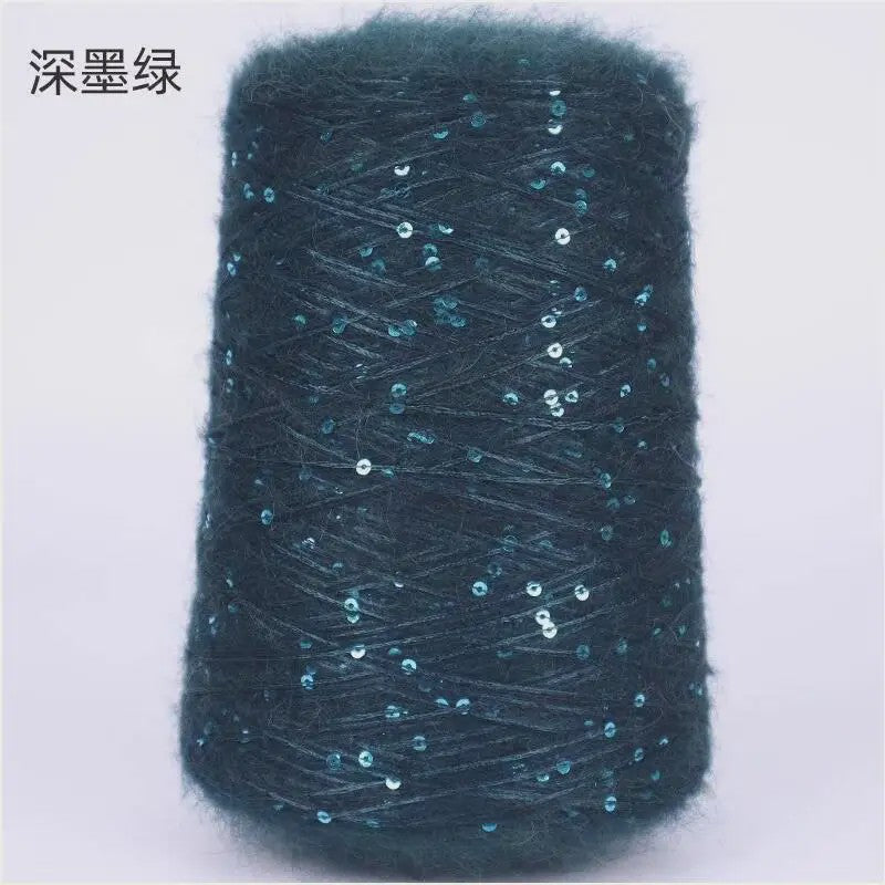 Zacht Pluche Mohair Garen met Pailletten - Kleurrijk Brei-, Haak- en Naaigaren (520g)