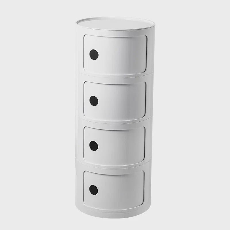 Moderne Ronde Nachtkastje - Minimalistisch Plastic Bijzetkastje