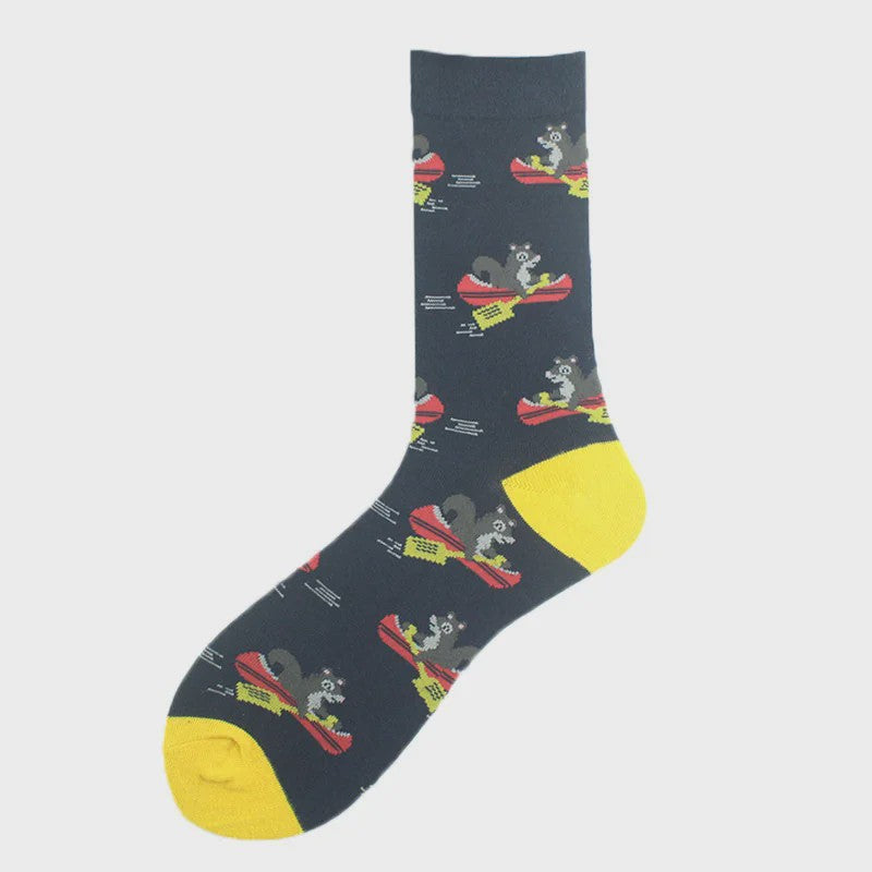 Unisex Happy Socks met Vrolijke Ontwerpen: Dinosaurus, Alien, Haai & Meer