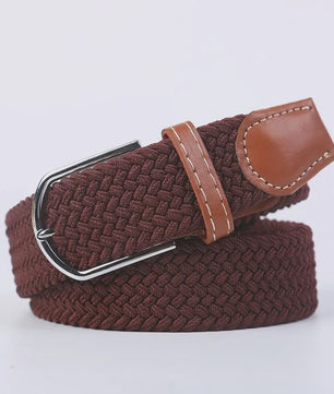 Unisex Gevlochten Elastische Riem met Pin Gesp - 107-130cm
