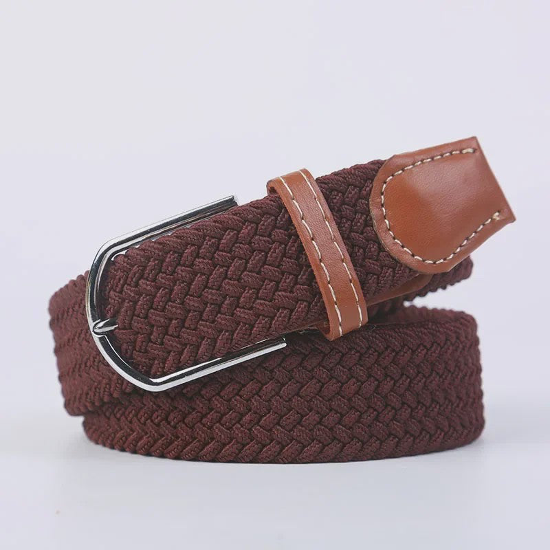 Unisex Gevlochten Elastische Riem met Pin Gesp - 107-130cm