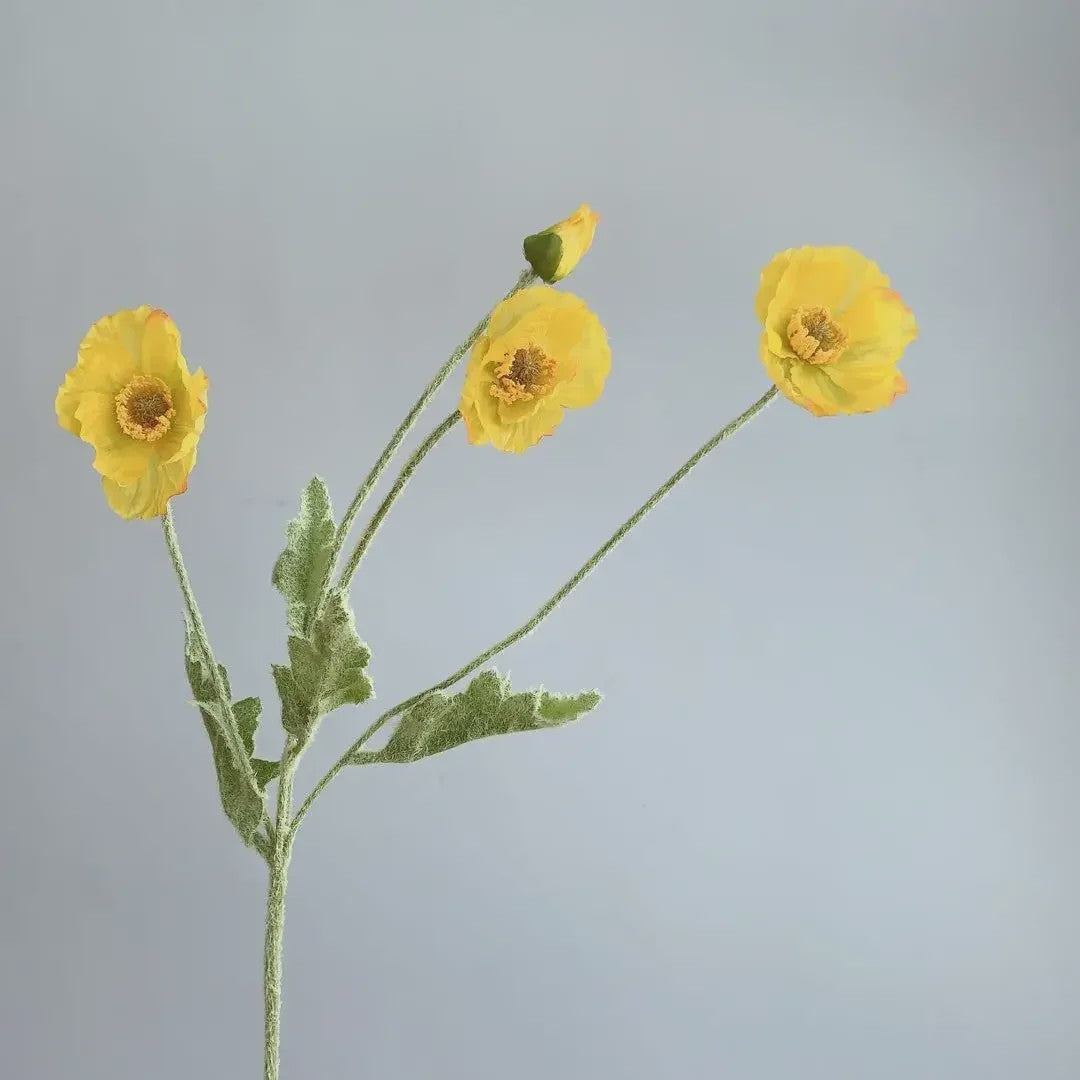 Zijden Papavers Kunstbloemen - Lange Stelen voor Decoratie