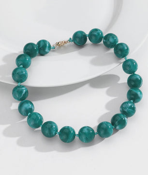 Trendy Multicolor Statement Ketting met Grote Ronde Kralen - Handgemaakt
