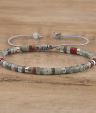 Natuurlijke Blauwe Emperor Steen Kralen Armband - Verstelbaar & Uniek