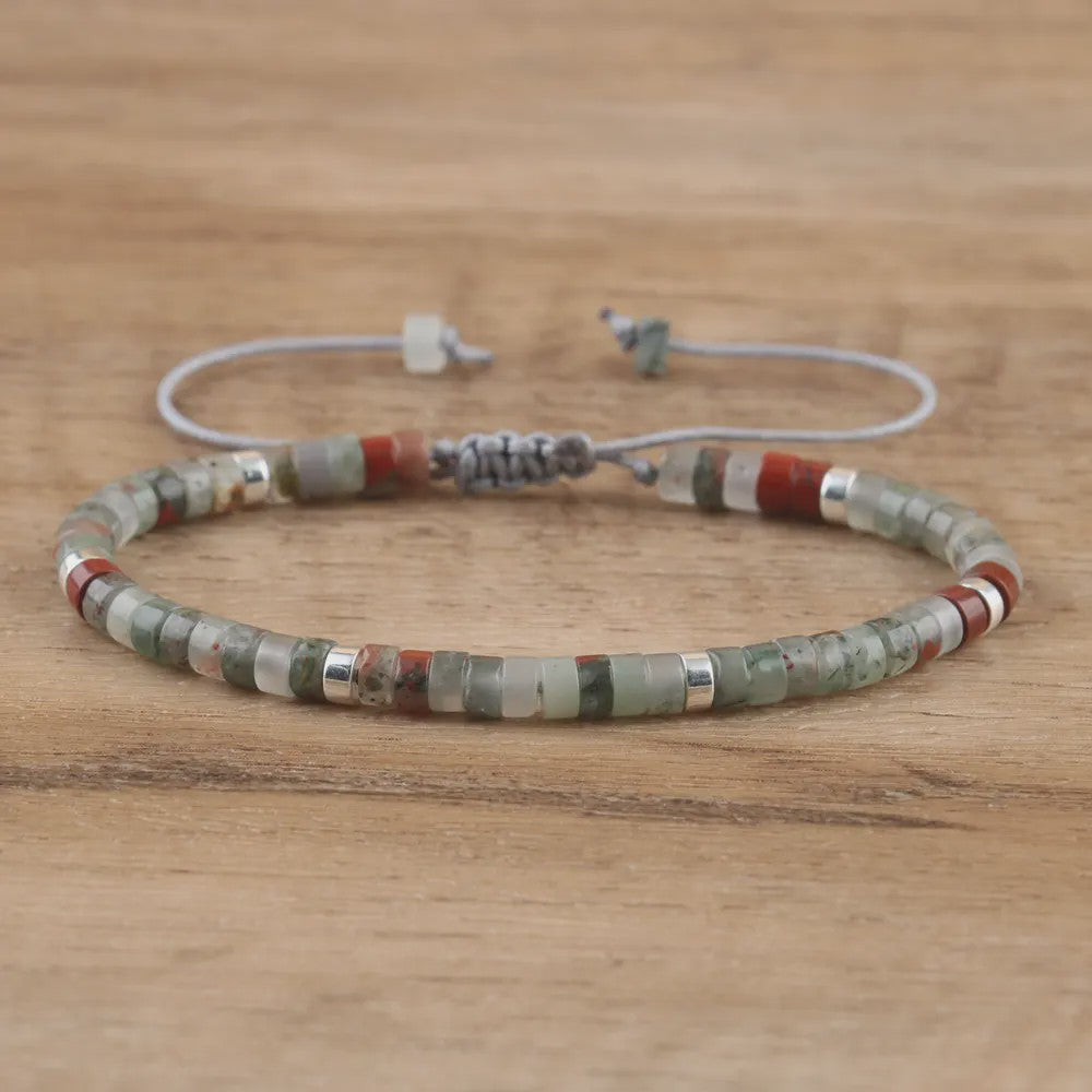 Natuurlijke Blauwe Emperor Steen Kralen Armband - Verstelbaar & Uniek