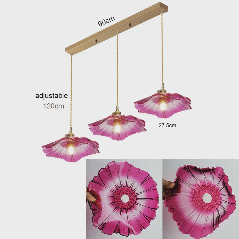 Vintage Bloemen Glazen Hanglamp - Sfeervolle Decoratie voor Woonkamer & Slaapkamer
