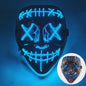 Verlicht LED Neon Purge Masker met Fiber Optic Handschoenen - Halloween & Feest