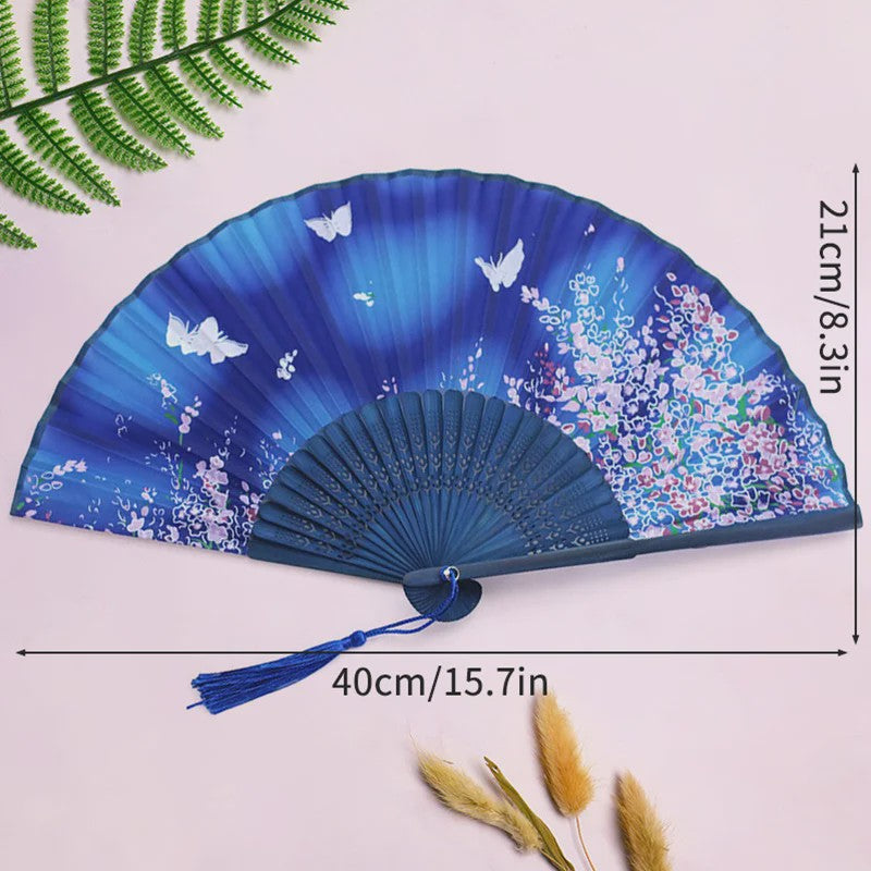 Elegante Chinese Stijl Vouwbare Handwaaier met Kwastje - Perfect voor Dans, Decoratie of Cadeau