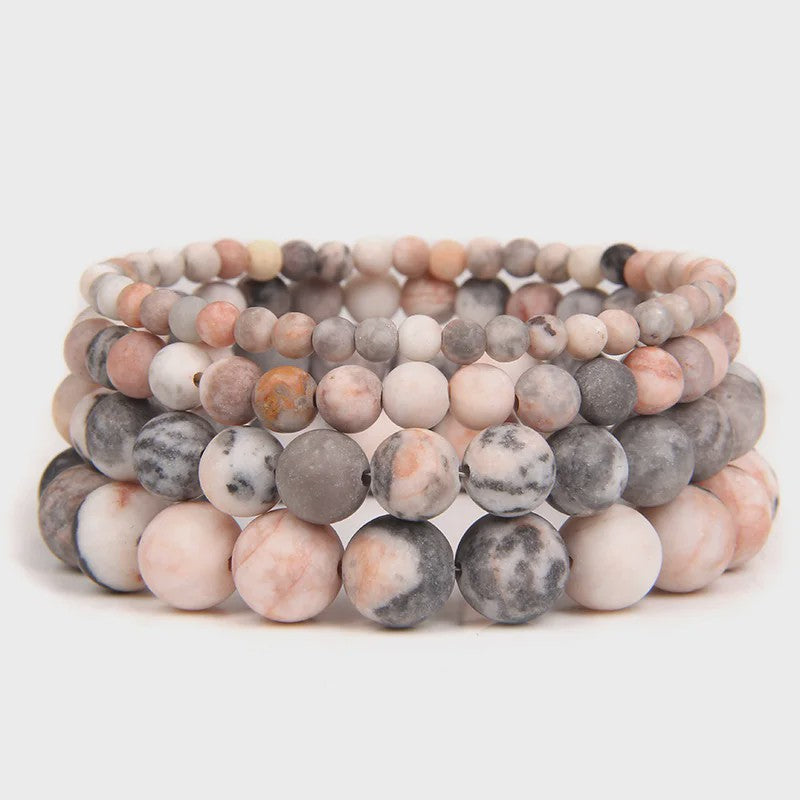 Handgemaakte Natuursteen Armbanden - Onyx & Agate Kralen - Yoga & Reiki Energie - Unisex 19cm