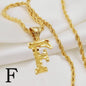 Gouden Initiaal Ketting met Touwketting - Kies Uw Letter (A-Z)