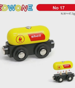 Houten Magneet Treinwagon Set - Uitbreidbaar en Compatibel met Houten Spoorsystemen