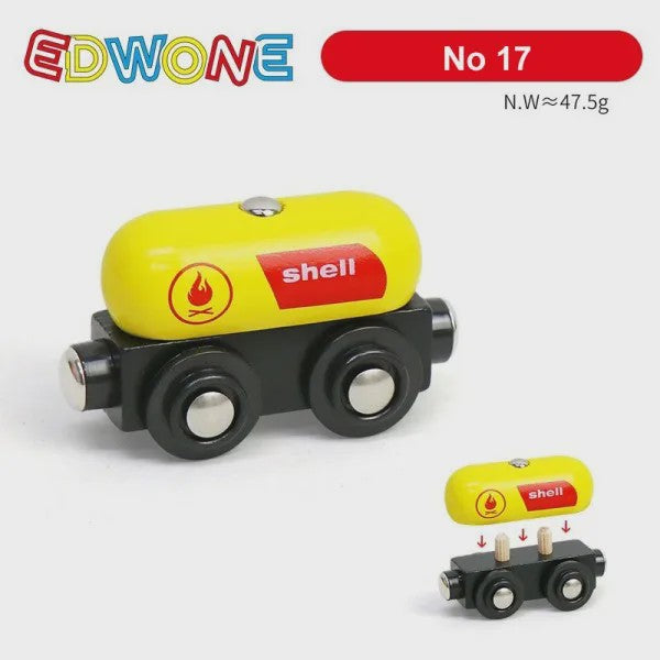 Houten Magneet Treinwagon Set - Uitbreidbaar en Compatibel met Houten Spoorsystemen