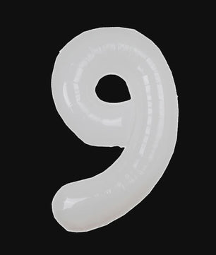 Grote Folie Ballonnen Cijfers 0-9 Cream Caramel & Wit (32/40 inch) - Feestdecoratie