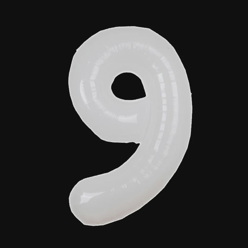 Grote Folie Ballonnen Cijfers 0-9 Cream Caramel & Wit (32/40 inch) - Feestdecoratie