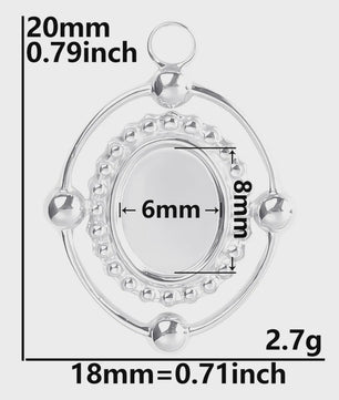 Set van 5 Zilverkleurige Stainless Steel Bedels: Ster, Maan, Zon, Vlinder, Roos & Ojo Turco
