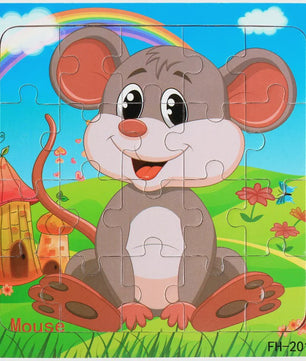 Houten 3D Puzzel Set - 20 Stuks - Dieren & Voertuigen - Educatief Montessori Speelgoed voor Kinderen 3-6 Jaar