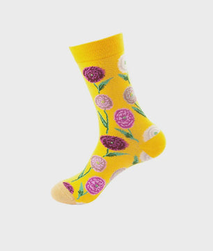Unisex Katoenen Sokken met Vrolijke Fruit, Dieren & Kunst Prints - Hip Hop & Skateboard Stijl