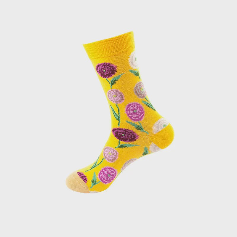 Unisex Katoenen Sokken met Vrolijke Fruit, Dieren & Kunst Prints - Hip Hop & Skateboard Stijl