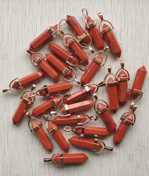 Natuurlijke Groene Aventurijn Kristal Pilaren Hangers - 24 Stuks Set voor Sieraden Maken