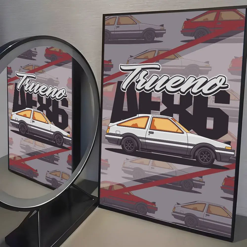 Initial D AE86 JDM Poster - Iconische Auto Kunst voor de Fan