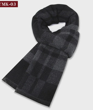 Luxe Heren Sjaal - Warme Wol & Kasjmier - Winter Ruitpatroon