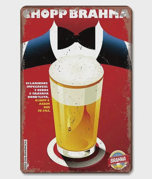 Retro Metal Bier Merk Poster - Decoratie voor Man Cave, Bar & Club