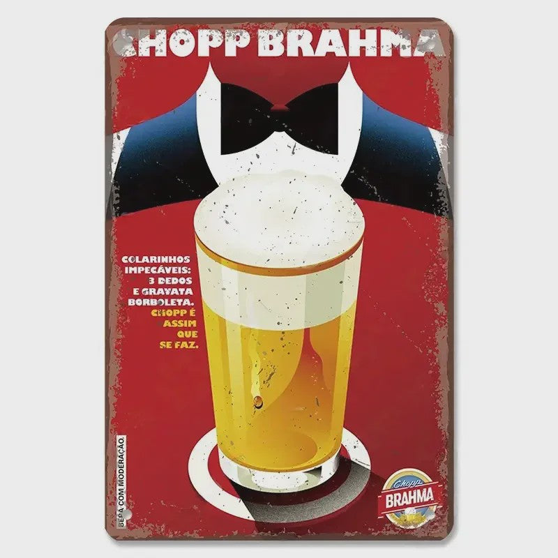 Retro Metal Bier Merk Poster - Decoratie voor Man Cave, Bar & Club