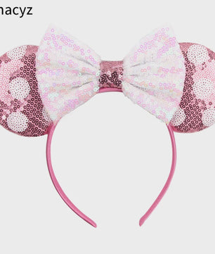 Chique Sequin Mickey Oortjes Diadeem met Strik - Feestelijk Haaraccessoire voor Kinderen & Dames