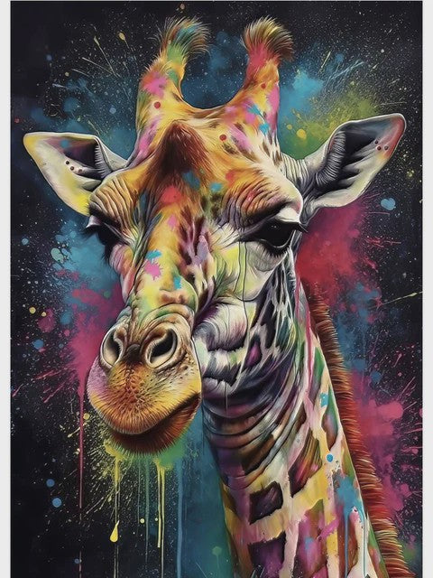 Abstracte Dieren Canvas Poster: Leeuw, Tijger, Aap, Uil - Muurdecoratie Woonkamer