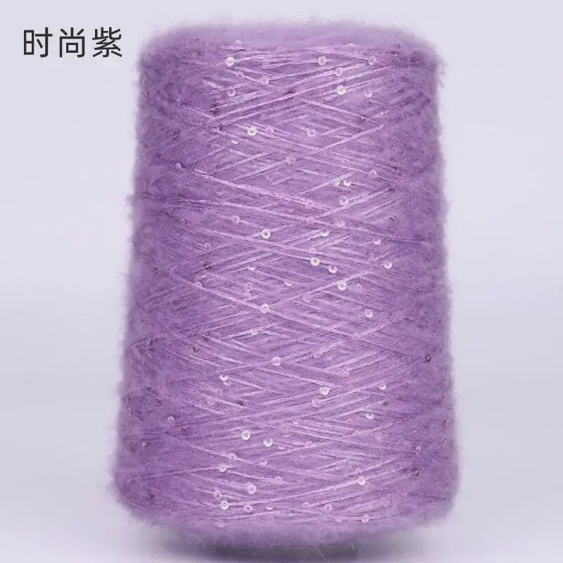 Zacht Pluche Mohair Garen met Pailletten - Kleurrijk Brei-, Haak- en Naaigaren (520g)